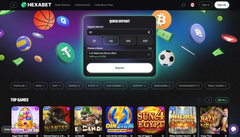 Hexabet-Casino-Homepage