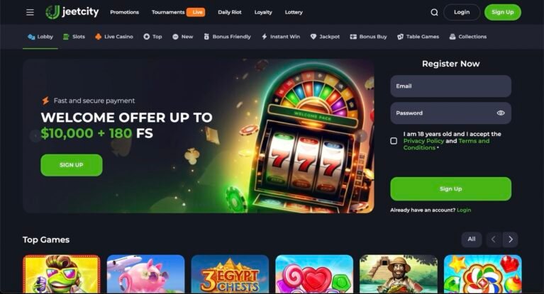 Jeetcity Casino Desktop Homepage