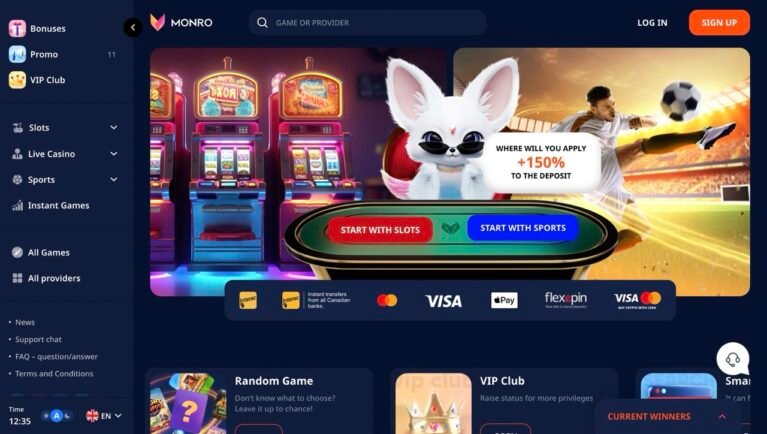 Monro Casino Homepage