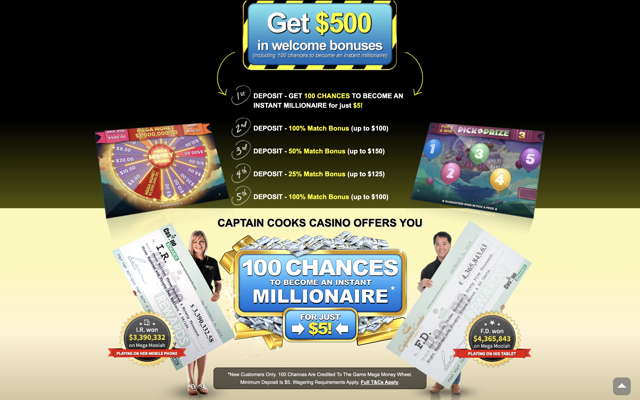 Captain Cooks Casino Bonus