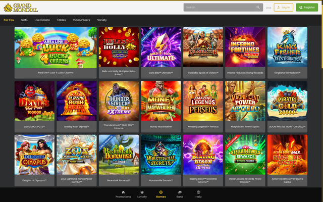 grand mondial casino Games