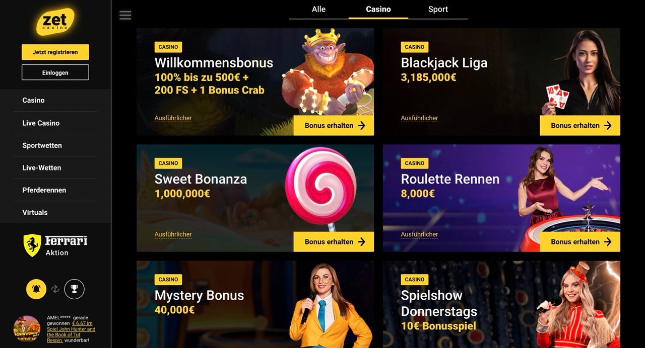 Zetcasino Promotions