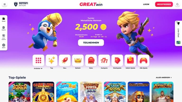 Greatwin Casino Homepage