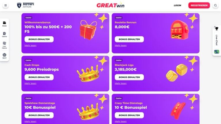 Greatwin Casino Promotions