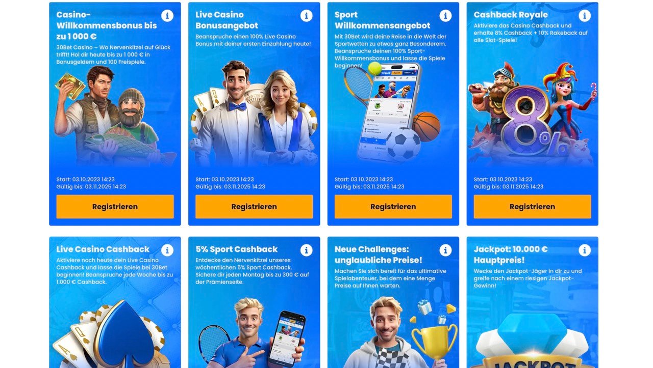 30 Bet Casino Promotion