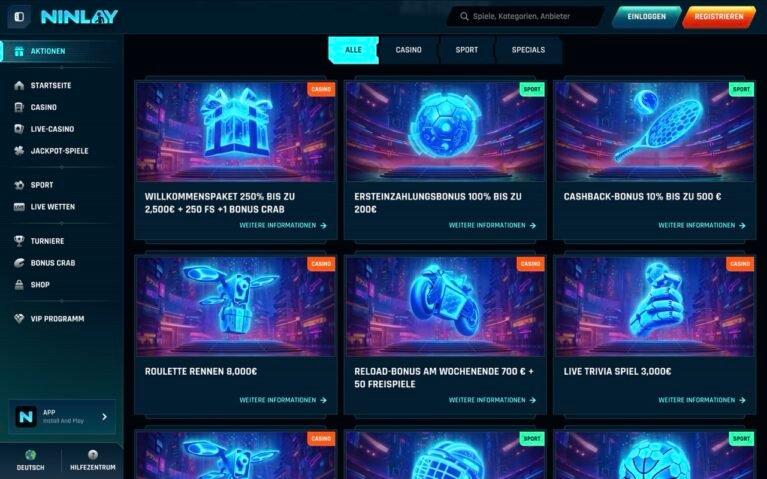 Ninlay Casino Promotions