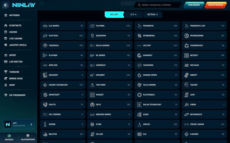 Ninlay Casino Providers