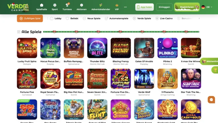 Verde casino Games