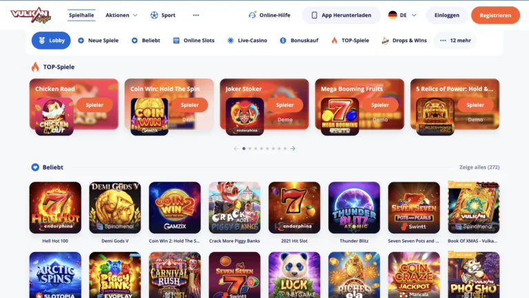 Vulkan Vegas Games