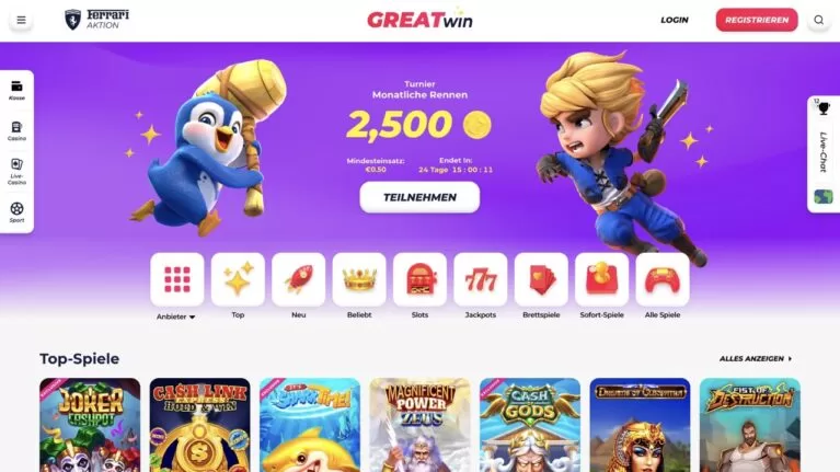 Greatwin Casino Homepage Large