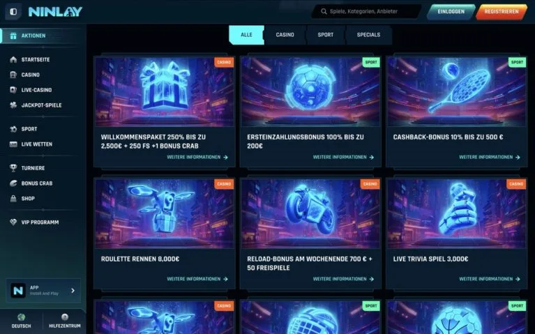 Ninlay Casino Promotions