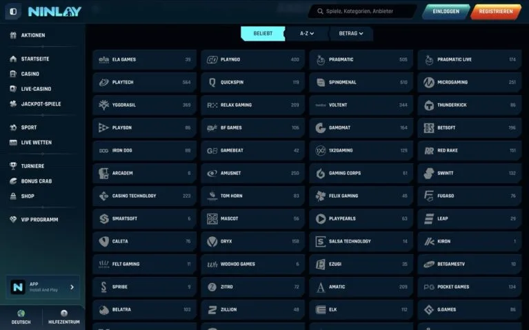 Ninlay Casino Providers