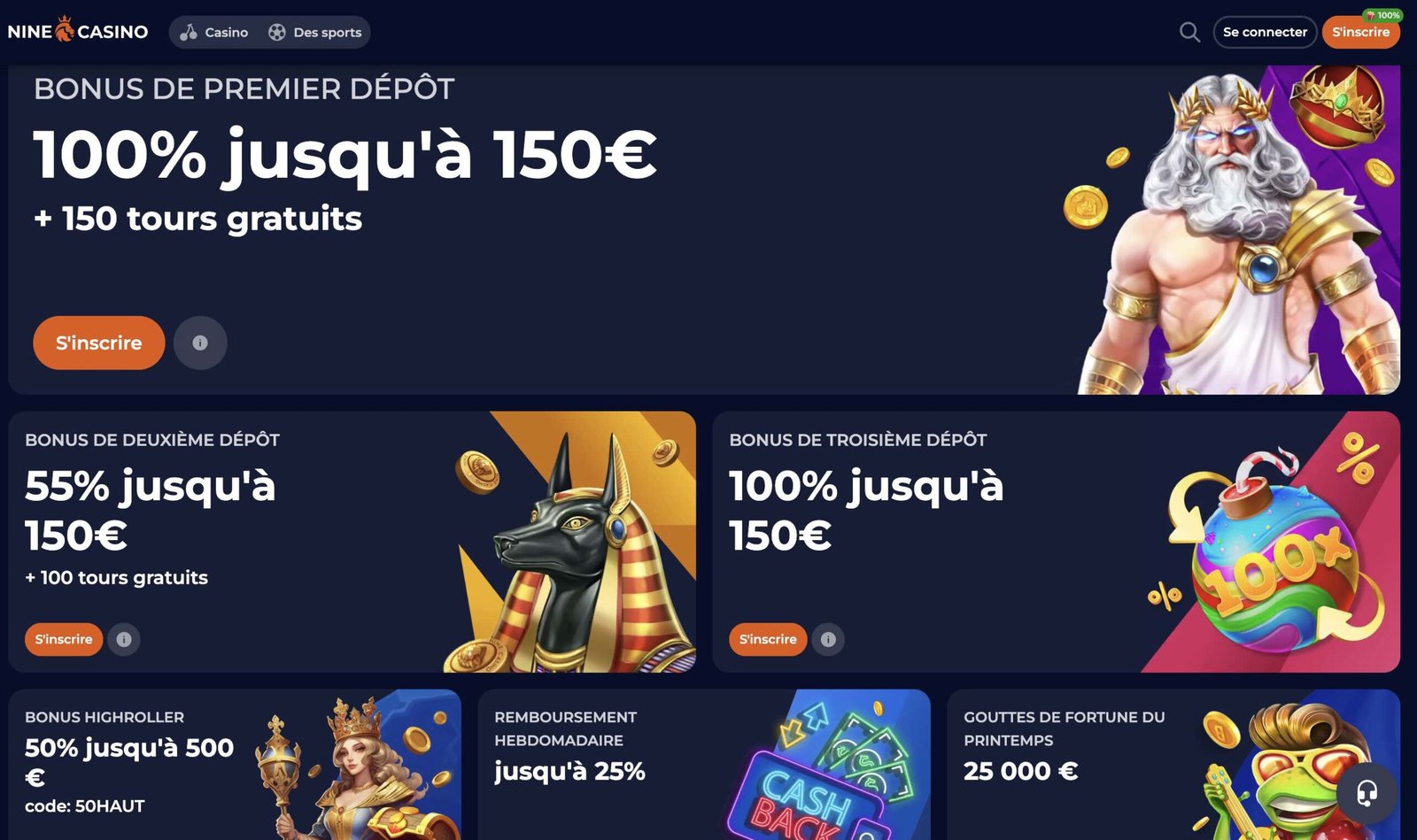 Nine-casino-promotion-page