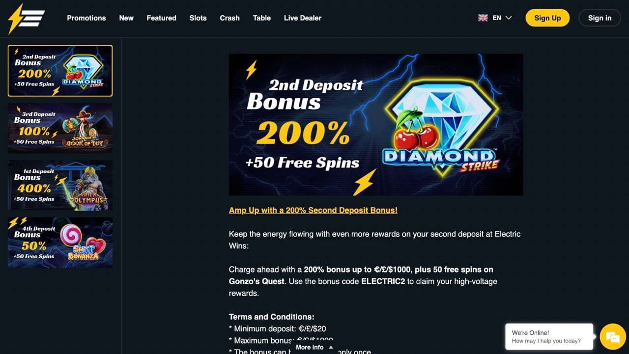 Electricwins casino Promotion