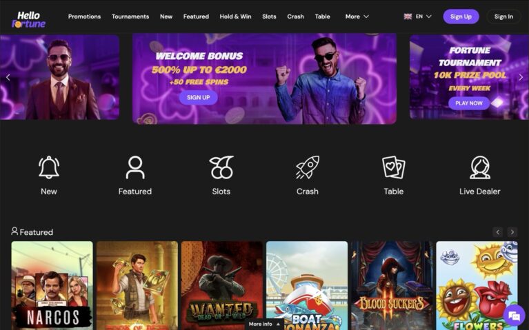 Hello fortune Homepage