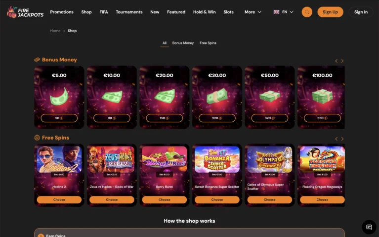 firejackpot casino shop