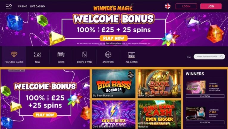 Winners Magic Casino Homepage