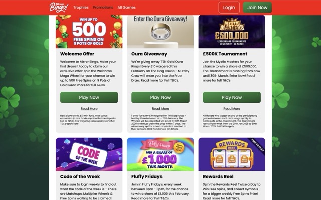 Mirror Bingo Promo