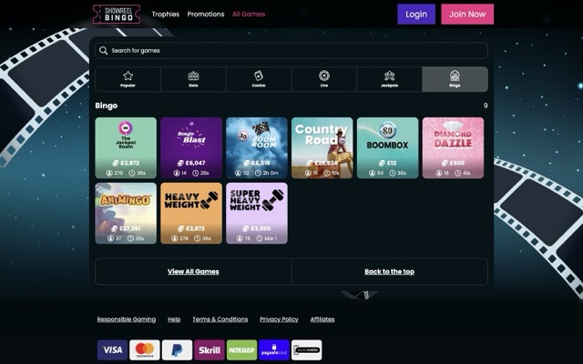 Showreel Bingo Games