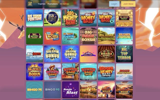 Zeus Bingo Games